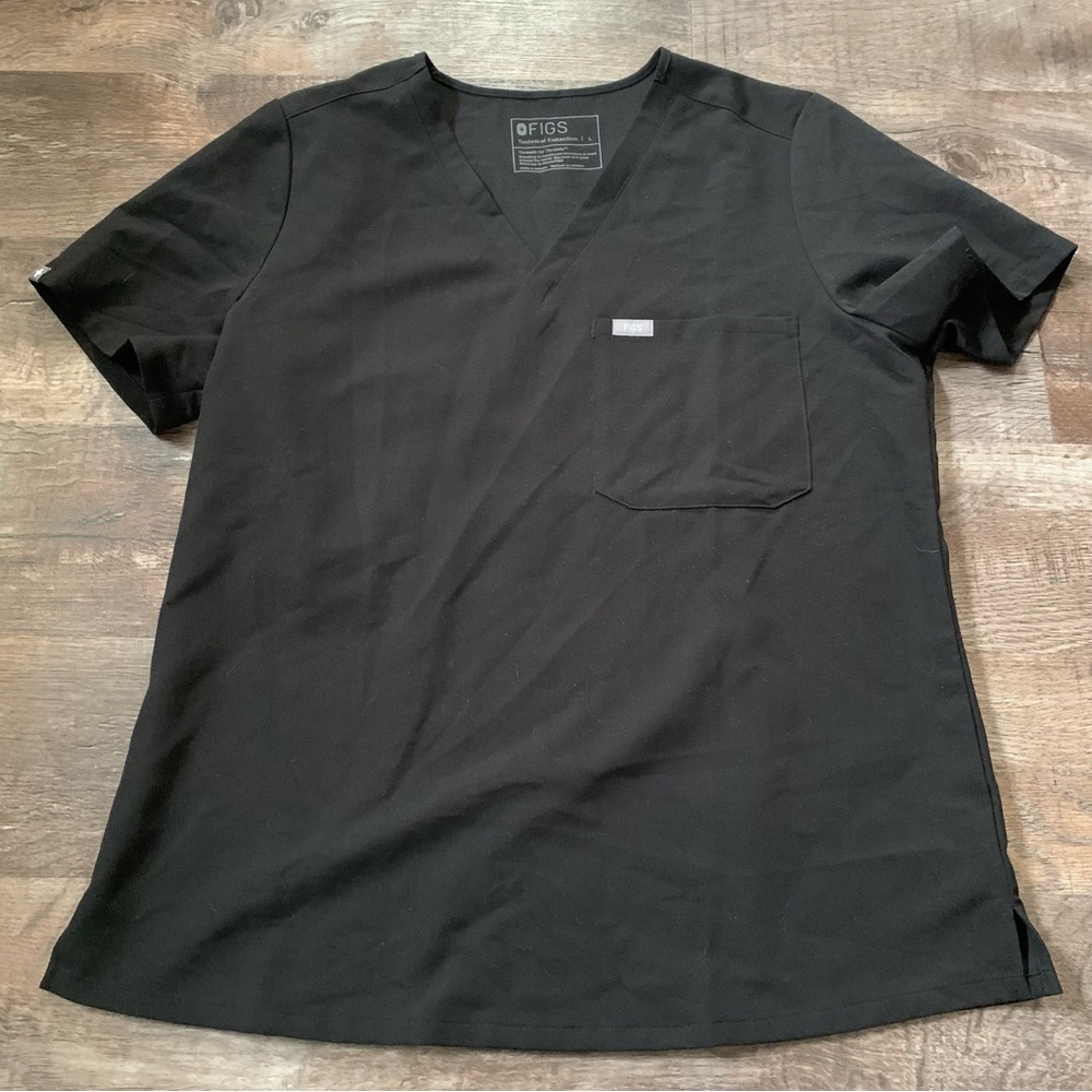 Figs Black Catarina One-Pocket Top Size Large